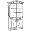 Florence Day 2-glass doors sideboard - beige