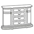 Florence Day 2-doors buffet chest of drawers - walnut