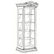 Florence Day 1-door display cabinet - beige