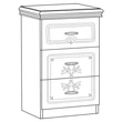 Florence Night table with 3 drawers - beige