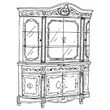 Versailles day 4-glass doors sideboard - beige