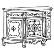 Versailles day 2-doors buffet chest of drawers 127x50,5 cm - walnut
