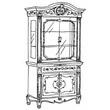 Versailles day 2-glass doors sideboard - walnut