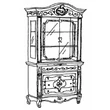 Versailles day 2-glass doors sideboard with drawer - walnut