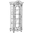 Versailles day 1-door display cabinet - walnut