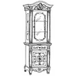 Versailles day 1-glass door sideboard with drawer - walnut