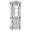 Versailles day 1-glass door sideboard - walnut