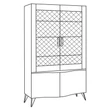 Emozioni Day 2-doors display cabinet with upholstered backing