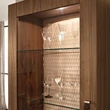 Emozioni Day 1-door display cabinet with upholstered backing (opening to the right or left)