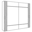 Emozioni Cabinet with 2 wooden sliding doors with upholstered edge