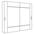 Emozioni Cabinet with 2 wooden sliding doors