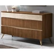 Emozioni Chest of drawers with wooden top and upholstered drawer