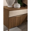 Emozioni Night table with wooden top and upholstered drawer