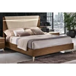 Emozioni Double bedstead with upholstered headboard and wooden sides