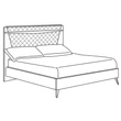 Emozioni Double bedstead with upholstered headboard and wooden sides