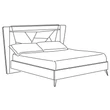 Emozioni Double bedstead with upholstered headboard and wooden sides