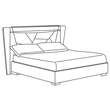 Emozioni Double bedstead with upholstered headboard and sides