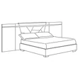 Emozioni Double bedstead with upholstered headboard and sides, with panel