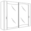Diadema Cabinet with 2 mirrored sliding doors without Swarovski crystals, height: 225 cm