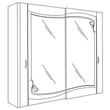 Diadema Cabinet with 2 mirrored complanar sliding doors without Swarovski crystals