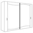 Diadema Cabinet with 2 wooden sliding doors without Swarovski crystals, height: 225 cm