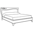 Diadema Double bedstead with wooden headboard, with Swarovski crystals