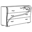 Diadema Chest of drawers with white glass top without Swarovski crystals