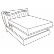 Diadema Double bedstead with opening bedding container, with upholstered headboard and sides, without Swarovski crystals