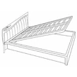 Diadema Double bedstead with bedding container, with upholstered headboard, without Swarovski crystals
