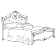 Giulia Double bedstead with capitonné padded headboard and wooden footboard, without Swarovski crystals