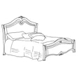 Giulia Double bedstead with wooden head- and footboard, with Swarovski crystals