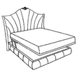 Giulia Upholstered double bedstead with opening bedding container