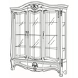 Sovrana Day 3-doors display cabinet - walnut