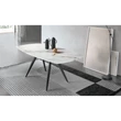 Elica étkezőasztal (Col. 10 nyomtatott üveg asztallap, antracit váz, 130x85 cm-es bővíthető változat)