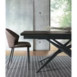 Tiffany étkezőasztal (sötét mész strukturált matt asztallap; antracit váz; 180x100 cm-es bővíthető változat) és Paris szék