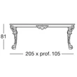 Alexandra Dining table 205x105 cm