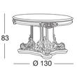 Apollonia Round dining table 130x130 cm