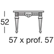 Eros Square-shaped lamp table with crystal top