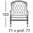 Bergère Armchair, Louis XVI. style “bergère”, “capitonné”