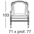 Bergère Armchair, Louis XVI. style “bergère”