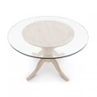 Ananas round dining table with glass top 120x120 cm