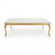 Diomede square-shaped coffee table with marble top