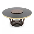 Ermione round dining table with glass top 150x150 cm