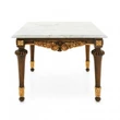 Giano square-shaped coffee table with marble top