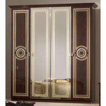 BC Sara 6-ajtós szekrény, 2 tükrös ajtóval - mahagóni