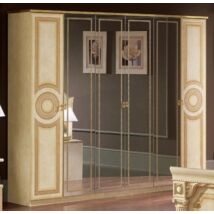 Aida 6-ajtós szekrény, 4 tükrös ajtóval - bézs