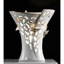 Kisméretű kerámia lámpa pillangókkal - fehér, arany, platina