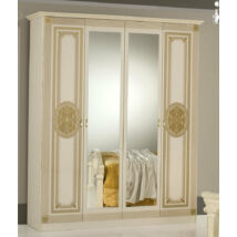 DI Kate 4-ajtós szekrény, 2 tükrös ajtóval - bézs