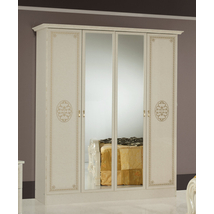 DI Lucy 4-ajtós szekrény, 2 tükrös ajtóval - bézs