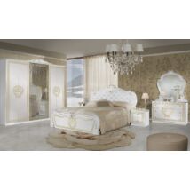 Vilma klasszikus olasz stílusú hálószoba garnitúra, fehér-arany színben